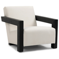 Villandry Cream Linen Textured Fabric Upholstered Accent Chair