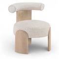 Carlotta Linen Textured Fabric Upholstered Accent Chair