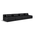 Demetria 144" Vegan Leather Upholstered 4pc. Armless Modular Sofa