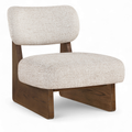 Ventana Linen Textured Fabric Upholstered Accent Chair