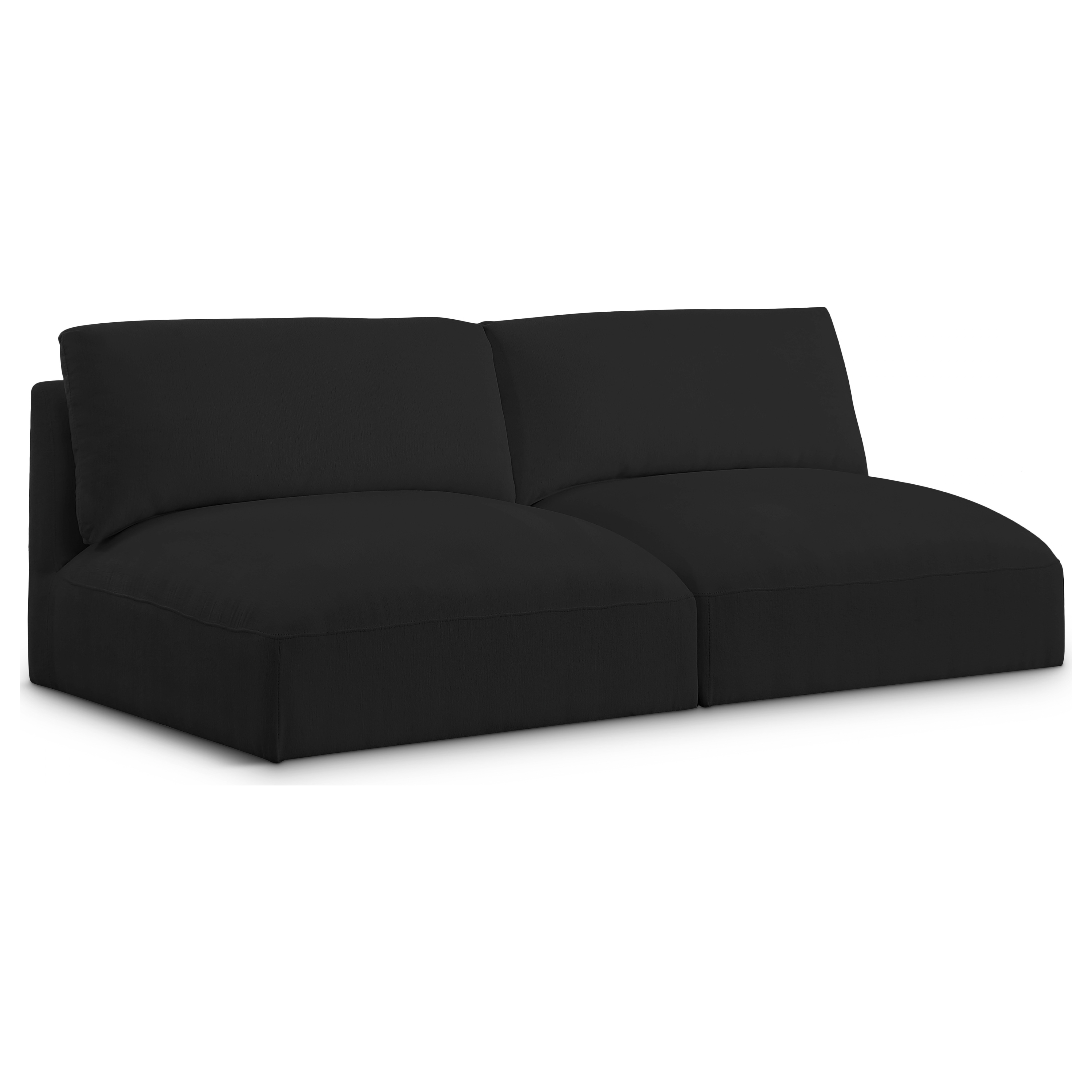 Elsie 76" Fabric Upholstered 2pc. Armless Modular Sofa