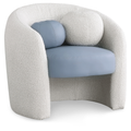 Adele Boucle Fabric And Vegan Leather Upholstered Accent Chair