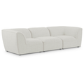 Mafalda 109" Linen Textured Fabric Upholstered 3pc. Modular Sofa