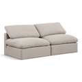 Hesperia 70" Linen Textured Fabric Upholstered 2pc. Armless Modular Loveseat