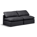 Hesperia 70" Vegan Leather Upholstered 2pc. Armless Modular Loveseat