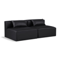 Demetria 72" Vegan Leather Upholstered 2pc. Armless Modular Sofa