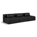 Demetria 108" Vegan Leather Upholstered 3pc. Armless Modular Sofa