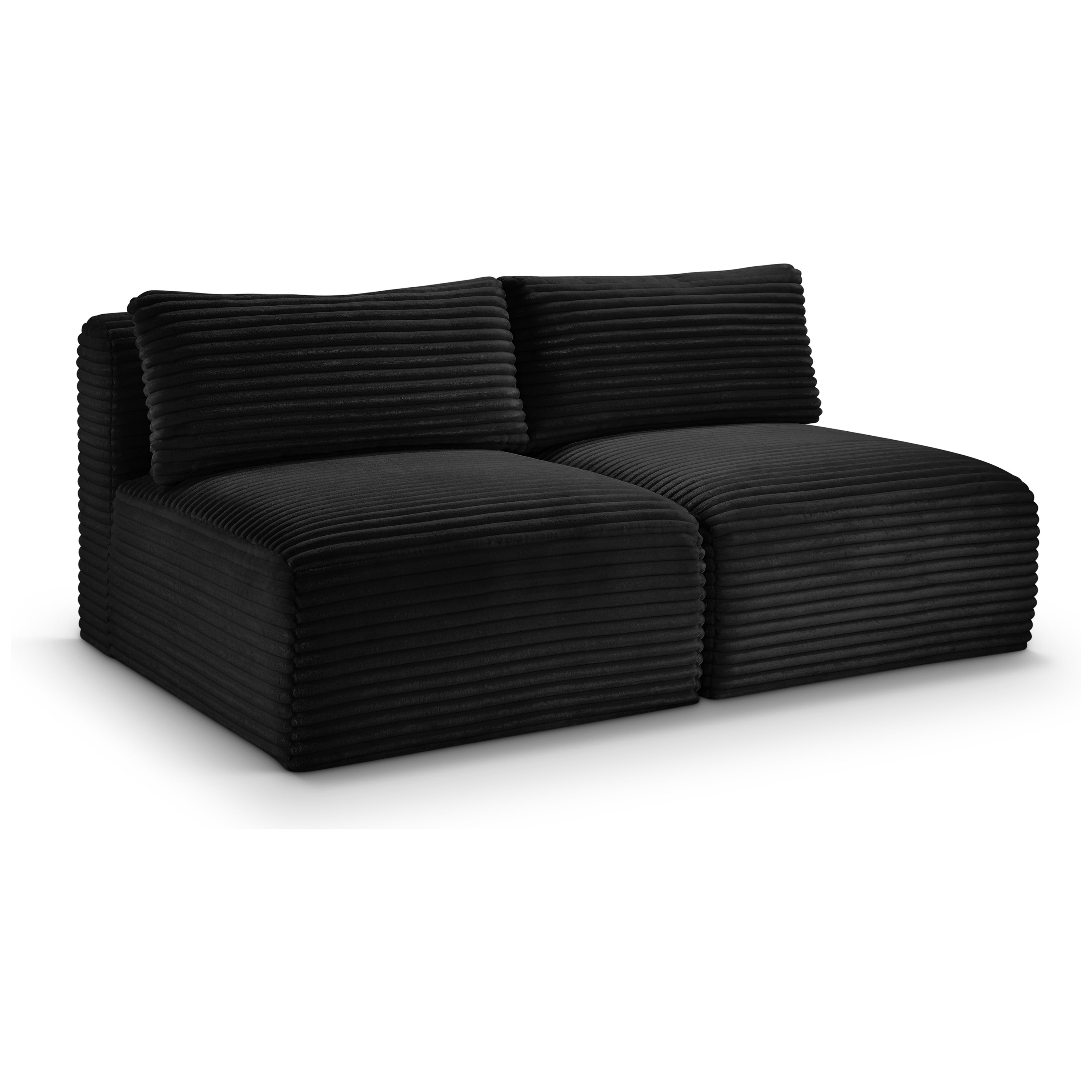 Rovigo 62" Corduroy Performance Fabric Upholstered 2 pc. Armless Modular Loveseat