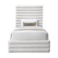 Ludovica Linen Textured Fabric Upholstered Twin Bed (3 Boxes)