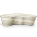 Marlena Natural Travertine Finish Concrete Indoor / Outdoor Coffee Table