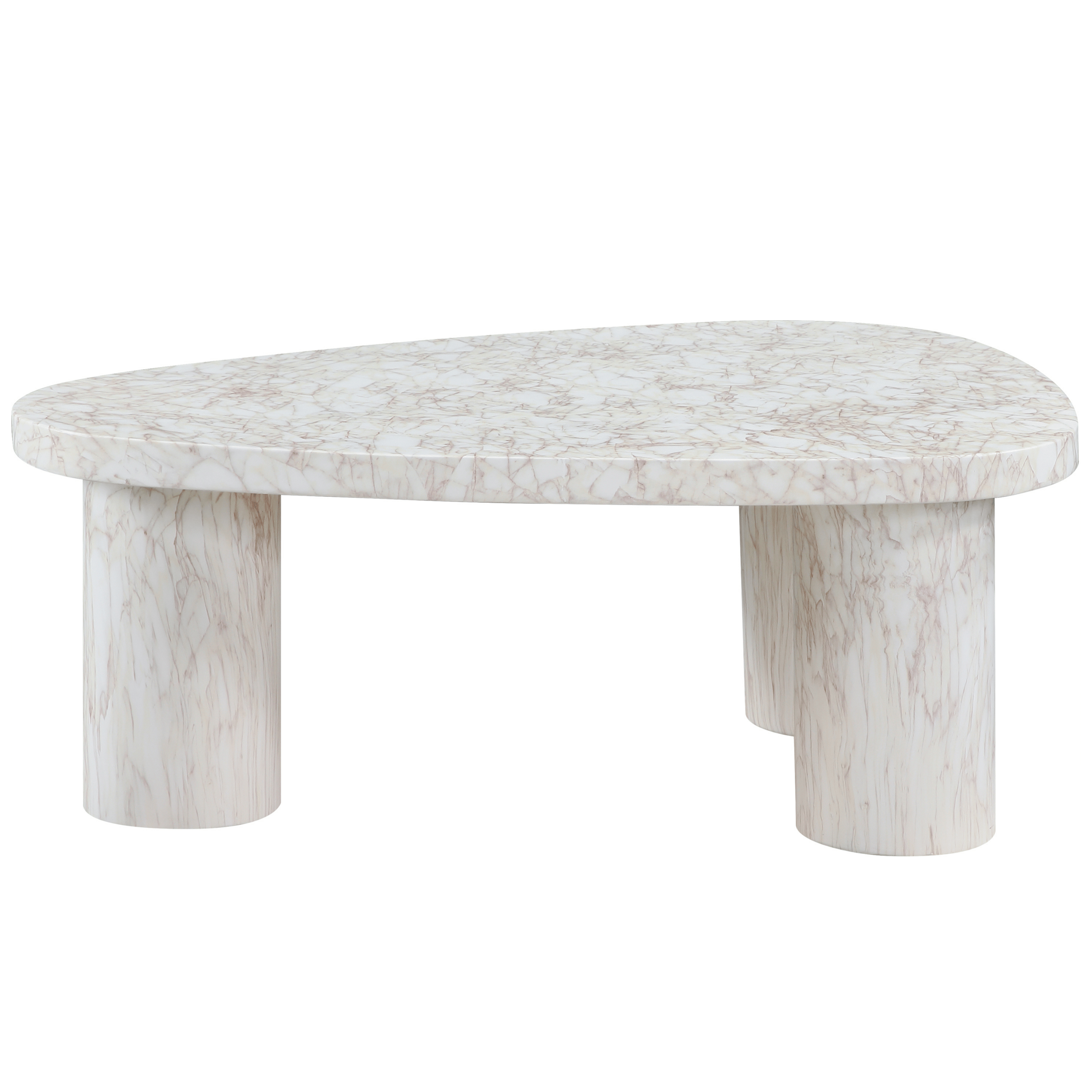 Sylvestra 38" White Concrete Indoor/Outdoor Coffee Table