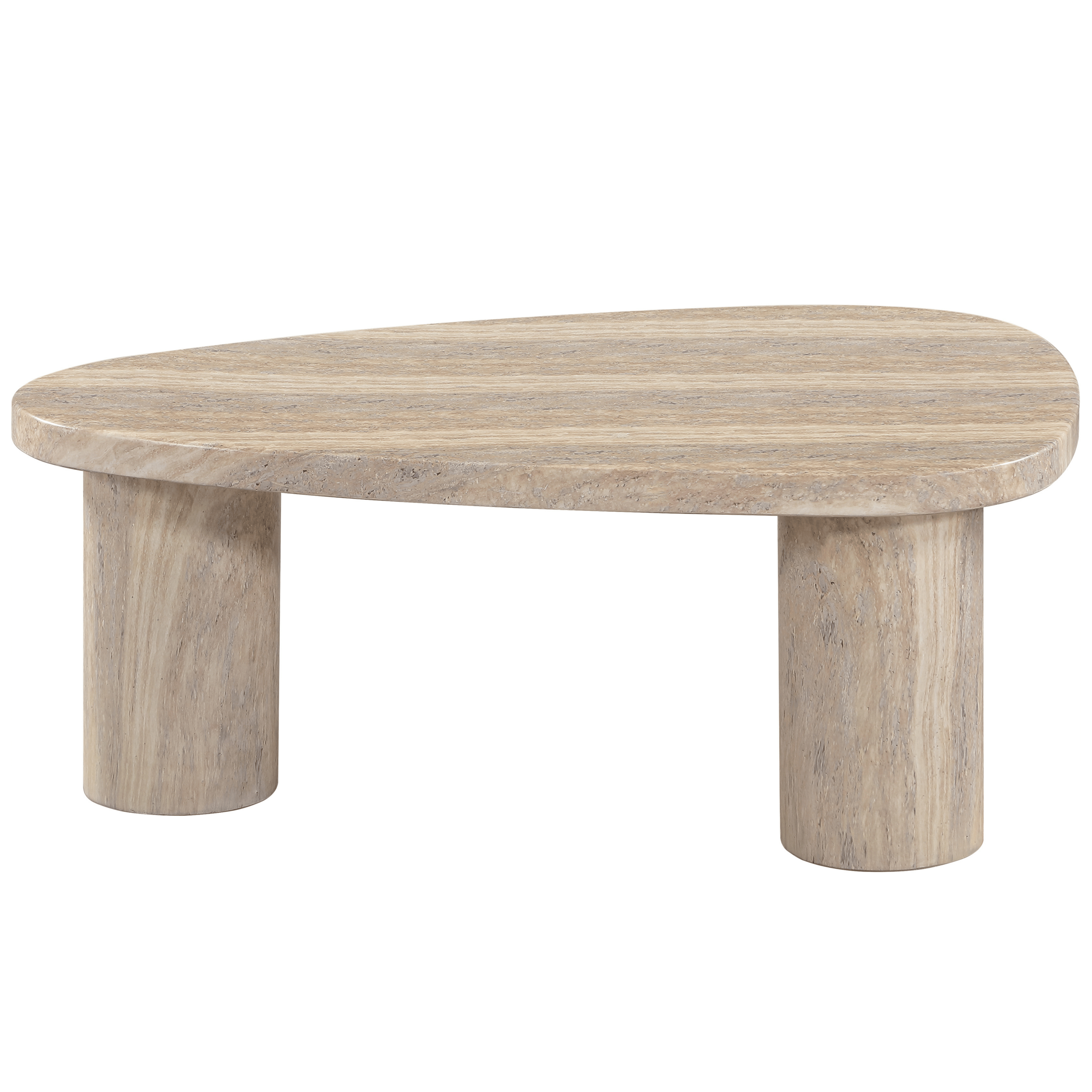 Sylvestra Travertine Concrete Indoor/Outdoor Coffee Table