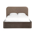 Marta Brown Interwoven Fabric Upholstered Queen Bed