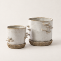 Stepped Mushroom Pot with Saucer