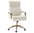 Conan Leather Ergonomic Executive Office Chair in Ivory