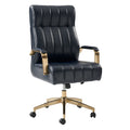Conan Leather Ergonomic Executive Office Chair in Navy