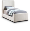 Nevara Boucle Fabric Upholstered Twin Bed (3 Boxes)