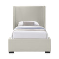 Olbia Twin Linen Textured Fabric Upholstered Twin Bed (3 Boxes)