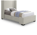 Olbia Twin Linen Textured Fabric Upholstered Twin Bed (3 Boxes)
