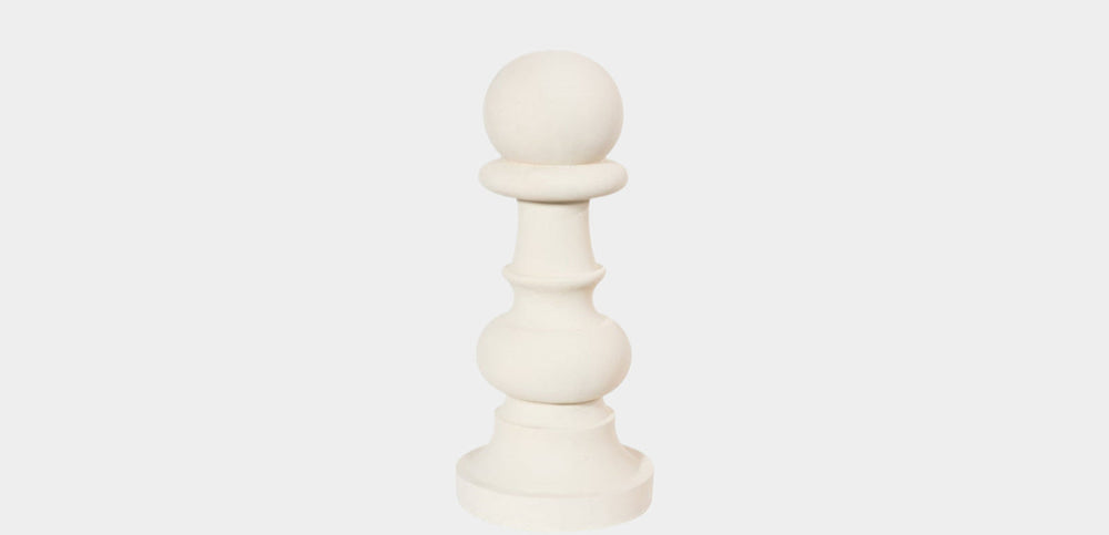 Pawn Chess Sculpture in Cast Stone White – Life-Size Decor