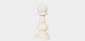 Pawn Chess Sculpture in Cast Stone White – Life-Size Decor