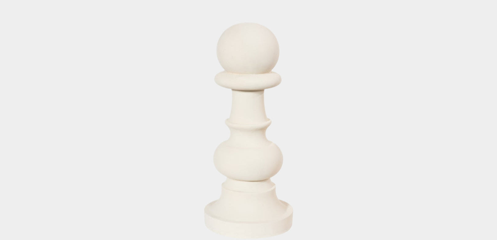 Pawn Chess Sculpture in Cast Stone White – Life-Size Decor