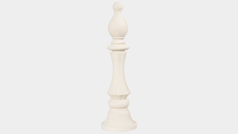 Bishop Chess Sculpture – Cast Stone White Decorative Piece
