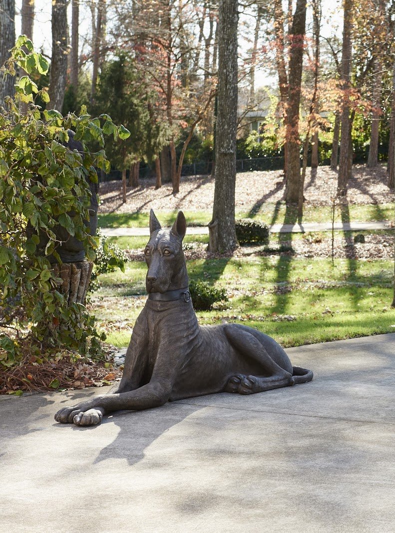 Great Dane Sculpture with Real Bronze Powder Finish