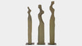 Set of 3 Gray Cast Sculptures