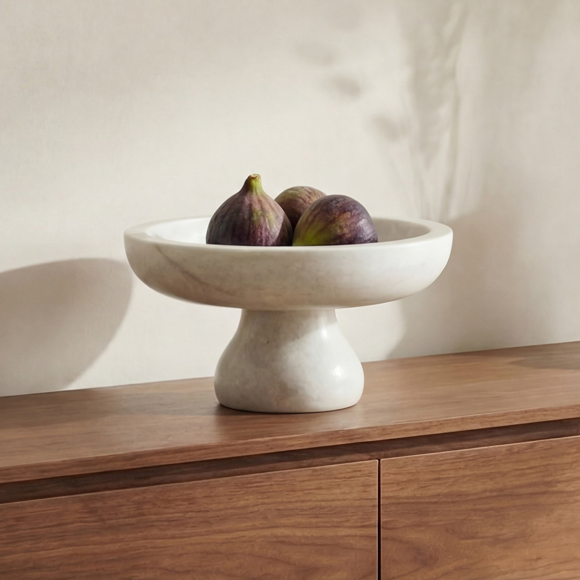 Palermo Pedestal Bowl White Marble