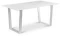 Chambery 64" White Marble Veneer Top And Steel Base Dining Table