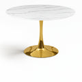 Hastings 48" Gold Marble Veneer Top And Metal Base Dining Table (3 Boxes)