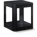 Pisa Black Solid Wood And Burl Veneer End / Side Table - ET
