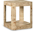 Pisa Natural Solid Wood And Burl Veneer End / Side Table - ET