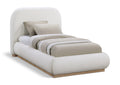 Ulyana Cream Linen Textured Fabric Upholstered Twin Bed
