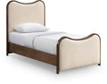 Asolo Cream Vegan Leather Upholstered Twin Bed (3 Boxes)