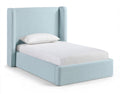 Jerome Light Blue Linen Textured Fabric Upholstered Twin Bed