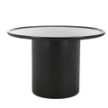 Devin Round Pedestal Dining Table in Black