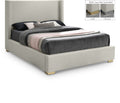Rennes Beige Linen Textured Full Bed (3 Boxes)