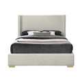 Rennes Beige Linen Textured King Bed (3 Boxes)