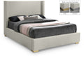 Rennes Beige Linen Textured King Bed (3 Boxes)