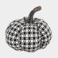 Set of 2 Plaid Pumpkins – Black & White Fall Décor