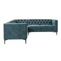 Moira Tufted Sectional in Blue