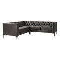 Moira Tufted Sectional in Charcoal