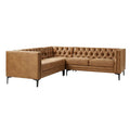 Moira Tufted Upholstered Corner Sectional in Camel