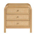 Ruthie 26" Natural Ash Wood And Natural Cane Nightstand