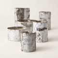 White Birch Cylinder and Bowl Set