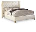 Sanna White White Bonded Leather Queen Bed
