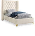 Sanna White White Bonded Leather Twin Bed