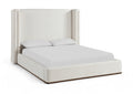 Saskia Cream Linen Textured Fabric Upholstered King Bed